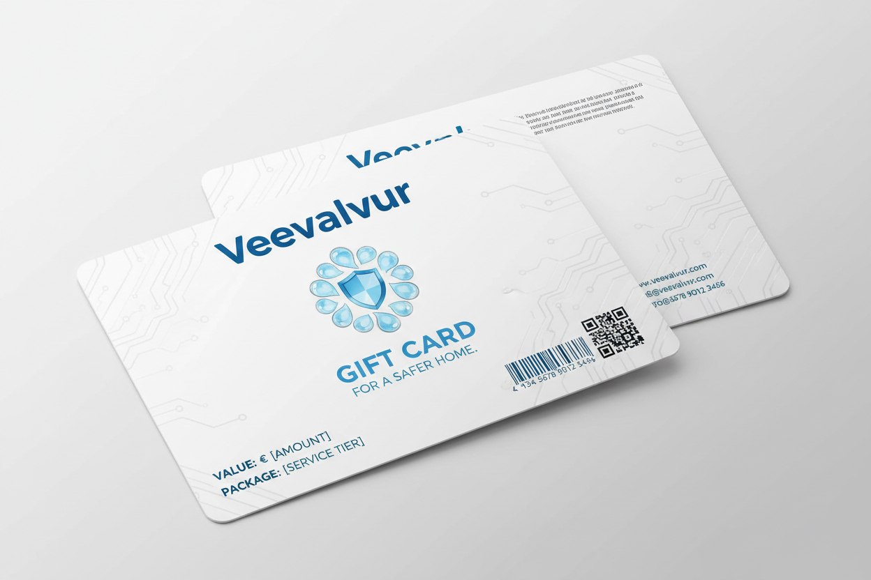 gift card fow water leakage prevention system. Name "Veevalvur"